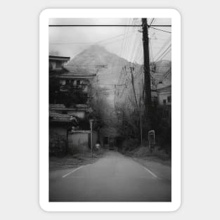 Scary road - Japanese landscape, old picture, horror vibe Sticker